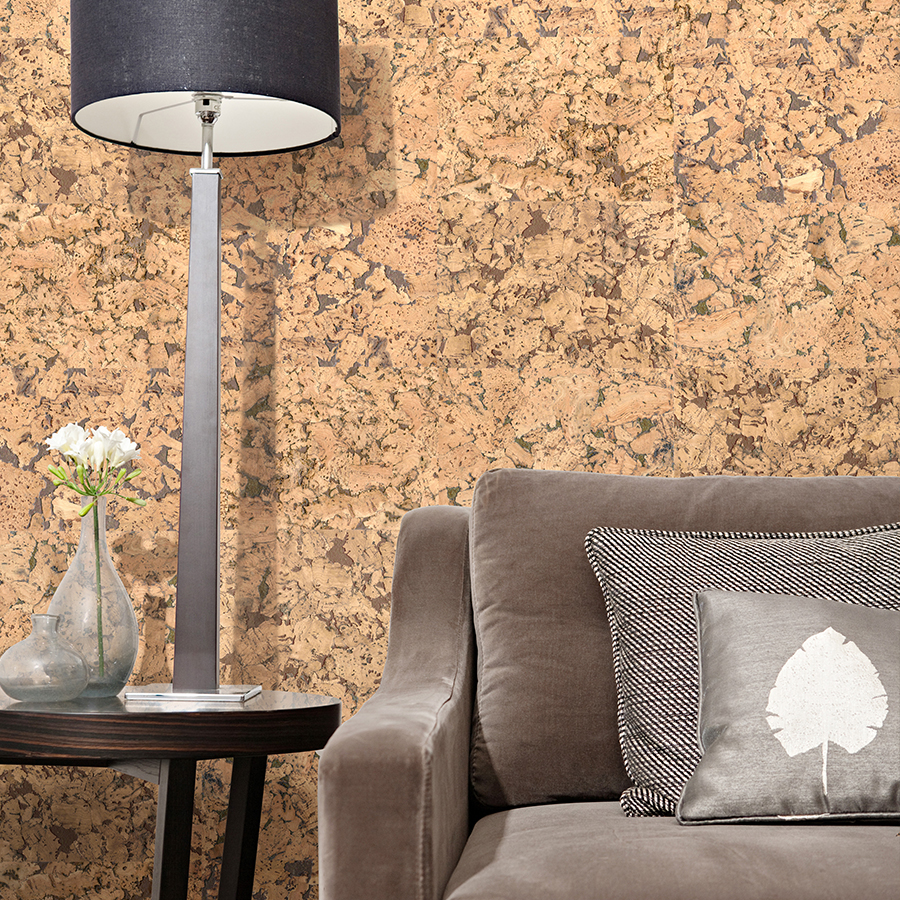 Пробковая стеновая панель Corkstyle Wall Design Monte Brown 600×300×3 фото в интерьере